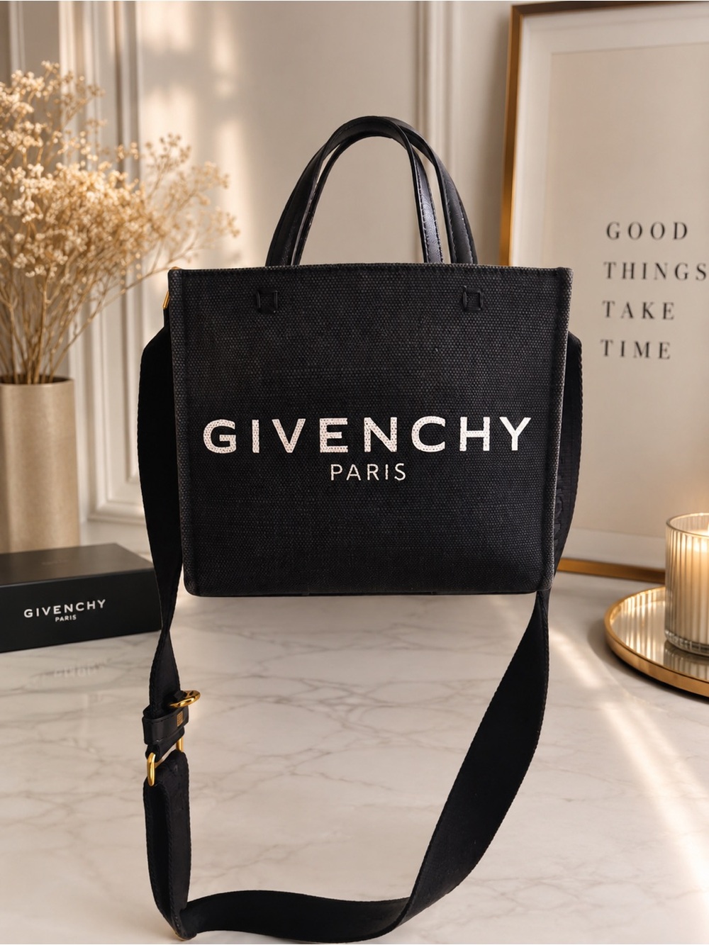 Givenchy Red Canvas Tote with Black Trim